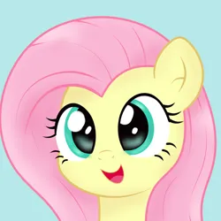 Size: 1024x1024 | Tagged: safe, artist:thisponydoesnotexist, derpibooru import, machine learning assisted, machine learning generated, part of a set, fluttershy, pegasus, pony, bust, cute, daaaaaaaaaaaw, female, happy, image, png, portrait, redraw, shyabetes, simple background, solo