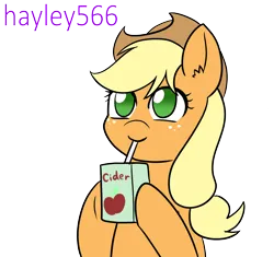Size: 1586x1493 | Tagged: safe, artist:hayley566, derpibooru import, applejack, earth pony, pony, applebetes, cute, female, image, juice, juice box, png, simple background, transparent background