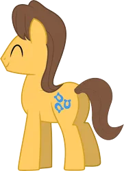 Size: 4178x5774 | Tagged: safe, artist:wissle, derpibooru import, caramel, earth pony, pony, absurd resolution, eyes closed, happy, image, male, png, rear view, simple background, smiling, solo, stallion, three quarter view, transparent background, vector