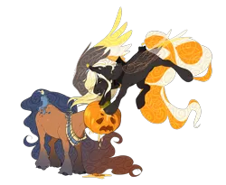 Size: 2200x1800 | Tagged: safe, artist:shady-bush, derpibooru import, oc, unofficial characters only, original species, pony, scented pony, artificial wings, augmented, halloween, holiday, image, jack-o-lantern, magic, magic wings, png, pumpkin, simple background, transparent background, wings
