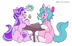 Size: 2048x1330 | Tagged: safe, artist:spookyfoxinc, derpibooru import, starlight glimmer, oc, pony, bread, food, glimbro, glimglam, image, jpeg, lunch, pony oc, smiling, tea