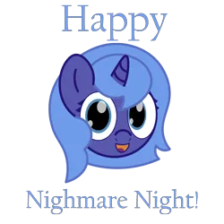 Size: 2000x2000 | Tagged: safe, artist:theunidentifiedchangeling, derpibooru import, princess luna, alicorn, pony, mlp fim's twelfth anniversary, bust, cute, digital art, female, filly, horn, image, nightmare night, open mouth, png, portrait, simple background, solo, transparent background, woona, younger