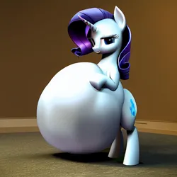 Size: 512x512 | Tagged: suggestive, derpibooru import, machine learning generated, rarity, pony, unicorn, belly, big belly, deformed, hooves on belly, huge belly, hyper, hyper belly, hyper pregnancy, image, impossibly large belly, png, preggity, pregnant, solo, standing on two hooves