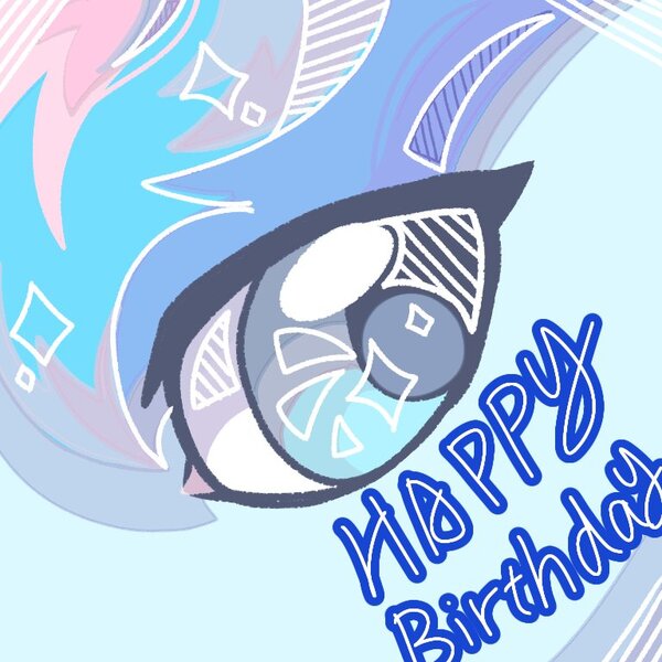 Size: 768x768 | Tagged: safe, artist:vinny39678571, derpibooru import, oc, oc:blue chewings, unofficial characters only, pony, birthday, close-up, eye, image, jpeg, solo