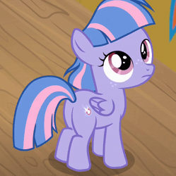 Size: 800x803 | Tagged: safe, derpibooru import, edit, edited screencap, screencap, wind sprint, pegasus, pony, common ground, animated, cheering up, cropped, cute, female, filly, foal, freckles, gif, grin, image, smiling, solo, solo female, sprintabetes, turning