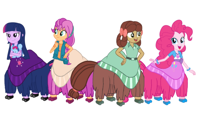 Size: 1892x1080 | Tagged: safe, artist:jadyellysparkle, derpibooru import, pinkie pie, sunny starscout, twilight sparkle, yona, taur, female, g5, group, image, png, yaktaur