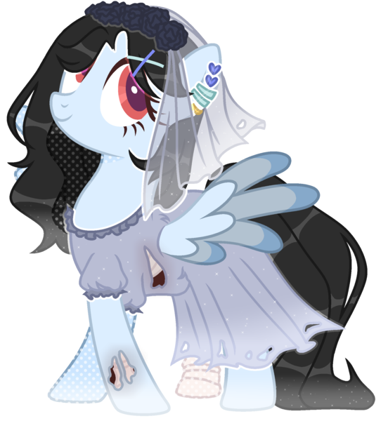 Size: 1879x2043 | Tagged: safe, artist:kellysweet1, derpibooru import, oc, oc:anime-chan, unofficial characters only, pegasus, pony, skeleton pony, undead, bone, clothes, corpse bride, cosplay, costume, crossover, derpibooru exclusive, dress, ear piercing, earring, emily, female, halloween, halloween costume, holiday, image, jewelry, mare, piercing, png, simple background, skeleton, skirt, solo, transparent background, wedding dress, wedding veil