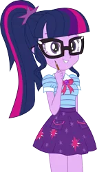 Size: 1321x2339 | Tagged: safe, artist:marcorulezzz, derpibooru import, sci-twi, twilight sparkle, equestria girls, equestria girls series, clothes, female, geode of telekinesis, image, magical geodes, pen, png, simple background, skirt, smiling, solo, transparent background, vector