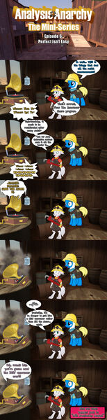 Size: 1024x4001 | Tagged: safe, artist:jasperpie, derpibooru import, oc, oc:dr. wolf, oc:finn the pony, 2001: a space odyssey, barrel, clothes, coaltown, comic, daisy bell, dialogue, engineer, gramophone, hard hat, harry dacre, hat, image, implied oc, jpeg, kaput, lyrics, microphone, phonograph, smoke, song reference, speech bubble, team fortress 2, text, tf2 analysis anarchy, uniform, wrench