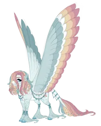 Size: 3600x4500 | Tagged: safe, artist:gigason, derpibooru import, oc, oc:rainy day, pegasus, pony, colored wings, female, image, mare, multicolored wings, obtrusive watermark, png, simple background, solo, transparent background, unshorn fetlocks, watermark, wings