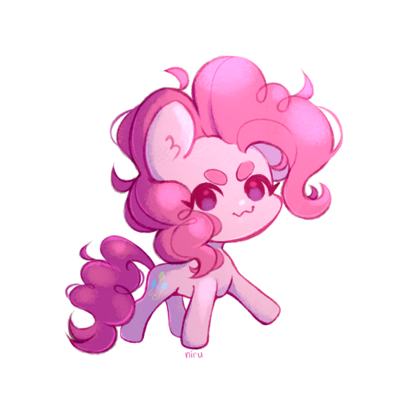 Size: 1508x1537 | Tagged: safe, artist:nniru, derpibooru import, pinkie pie, pony, chibi, image, png, simple background, solo, white background