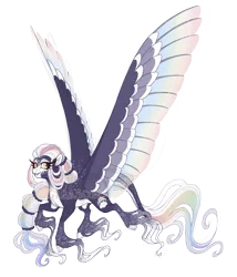 Size: 4100x4800 | Tagged: safe, artist:gigason, derpibooru import, oc, oc:rainbow cloud, pegasus, pony, colored wings, female, image, mare, multicolored wings, obtrusive watermark, png, solo, unshorn fetlocks, watermark, wings