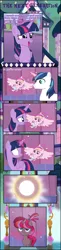 Size: 1552x6379 | Tagged: safe, artist:shootingstarsentry, derpibooru import, princess flurry heart, shining armor, twilight sparkle, twilight sparkle (alicorn), oc, oc:nightingale (shootingstarsentry), oc:starry diamond, alicorn, pony, unicorn, comic:the next generation, artificial wings, augmented, baby, baby pony, female, filly, foal, image, magic, magic wings, offspring, parent:moondancer, parent:princess cadance, parent:shadow lock, parent:shining armor, parents:shadowdancer, parents:shiningcadance, png, wings