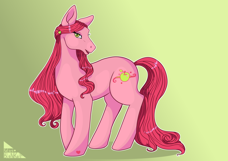 Size: 5787x4092 | Tagged: safe, artist:katarablankart, derpibooru import, earth pony, pony, female, g3, green apple (g3), image, png, solo