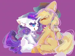 Size: 2048x1536 | Tagged: safe, artist:rugr, derpibooru import, applejack, rarity, earth pony, pony, unicorn, female, image, jpeg, lesbian, rarijack, shipping