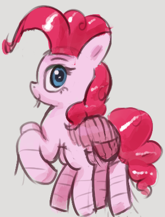 Size: 336x441 | Tagged: safe, artist:vultraz, derpibooru import, pinkie pie, pony, female, flea, fleas, gray background, image, insect pony, mare, png, simple background, solo