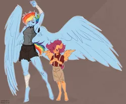 Size: 3264x2676 | Tagged: safe, artist:leonerdman, derpibooru import, rainbow dash, scootaloo, anthro, pegasus, unguligrade anthro, image, png