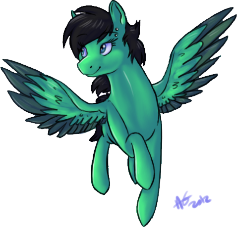 Size: 478x459 | Tagged: safe, artist:baisre, derpibooru import, oc, oc:batty, unofficial characters only, pegasus, pony, colored wings, eyebrows, eyebrows visible through hair, female, flying, image, mare, pegasus oc, png, signature, simple background, smiling, solo, spread wings, transparent background, wings