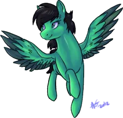 Size: 478x459 | Tagged: safe, artist:baisre, derpibooru import, oc, oc:batty, unofficial characters only, pegasus, pony, colored wings, eyebrows, eyebrows visible through hair, female, flying, image, mare, pegasus oc, png, signature, simple background, smiling, solo, spread wings, transparent background, wings