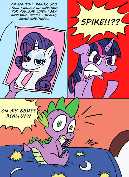 Size: 800x1099 | Tagged: artist needed, safe, rarity, spike, twilight sparkle, comic, image, implied masturbation, jpeg, masturbation, simp