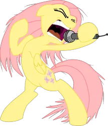 Size: 828x965 | Tagged: artist needed, source needed, safe, derpibooru import, fluttershy, pegasus, pony, female, image, metalshy, microphone, png, screaming, solo