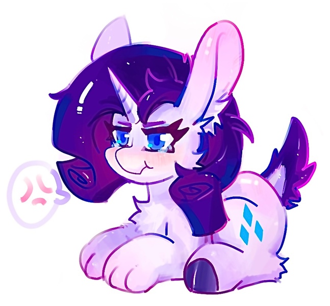 Size: 880x816 | Tagged: safe, artist:rugr, derpibooru import, rarity, pony, unicorn, bunny ears, chest fluff, female, image, jpeg, mare, simple background, solo, white background