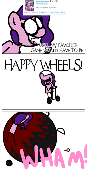 Size: 720x1432 | Tagged: semi-grimdark, artist:professorventurer, derpibooru import, pipp petals, series:ask pippamena, comic, eyeball, female, funny gore, g5, grimderp, happy wheels, helmet, image, pippamena, png, simple background, solo, solo female, white background, wrecking ball