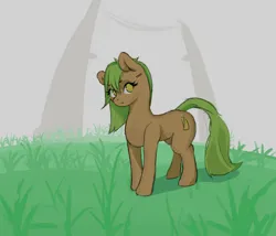 Size: 1280x1097 | Tagged: safe, artist:henko.donut, derpibooru import, oc, unofficial characters only, earth pony, pony, barcode, female, grass, image, jpeg, mare, solo