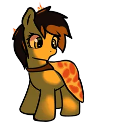 Size: 453x506 | Tagged: safe, artist:neuro, derpibooru import, oc, oc:anonfilly, unofficial characters only, earth pony, pony, cape, clothes, female, filly, fire, foal, image, png, runescape, simple background, solo, transparent background