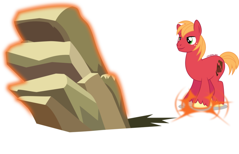 Size: 5537x3568 | Tagged: safe, artist:stellardusk, derpibooru import, big macintosh, earth pony, pony, aura, construction coven, image, magic, male, png, simple background, solo, stallion, stomp, the owl house, transparent background