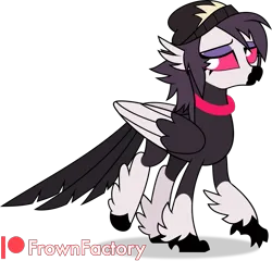 Size: 2085x2000 | Tagged: safe, artist:frownfactory, derpibooru import, demon, hippogriff, pony, female, hat, helluva boss, hippogriffied, image, mare, octavia (helluva boss), png, simple background, solo, species swap, transparent background, vector
