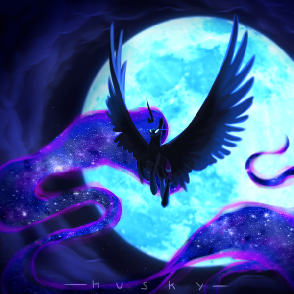 Size: 2000x2000 | Tagged: safe, artist:wolfythewolf555, derpibooru import, nightmare moon, alicorn, pony, female, glow, glowing eyes, image, moon, png, solo