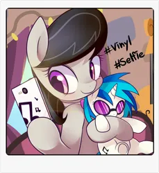 Size: 1738x1900 | Tagged: safe, alternate version, artist:maren, derpibooru import, octavia melody, vinyl scratch, earth pony, pony, unicorn, 2016, female, hashtag, image, jpeg, lesbian, mare, old art, plushie, scratchtavia, shipping