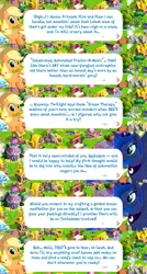 Size: 2048x3830 | Tagged: safe, derpibooru import, official, applejack, princess luna, alicorn, earth pony, pony, applejack's hat, cowboy hat, crown, dialogue, english, event, game screencap, gameloft, hat, horn, image, jewelry, movie designs, png, regalia, spread wings, text, wings