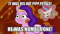 Size: 800x449 | Tagged: safe, derpibooru import, edit, edited screencap, screencap, pipp petals, zipp storm, my little pony: tell your tale, spoiler:g5, spoiler:my little pony: tell your tale, spoiler:tyts01e33, caption, filly filling, g5, image, image macro, one krabs trash, png, spongebob squarepants, text