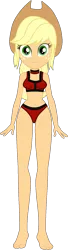 Size: 435x1611 | Tagged: suggestive, artist:invisibleink, artist:xjkenny, derpibooru import, applejack, equestria girls, applejack's hat, belly button, bikini, breasts, clothes, cowboy hat, hat, image, png, simple background, solo, swimsuit, transparent background, vector