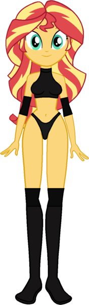 Size: 435x1485 | Tagged: suggestive, artist:invisibleink, artist:xjkenny, derpibooru import, sunset shimmer, equestria girls, belly button, breasts, busty sunset shimmer, clothes, elbow pads, female, image, knee pads, png, shoes, simple background, solo, solo female, sports, sports bra, sports panties, transparent background, vector, wrestler, wrestling