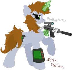 Size: 3767x3612 | Tagged: safe, artist:aquamuro, derpibooru import, oc, oc:littlepip, pony, unicorn, fallout equestria, chest fluff, ear fluff, female, fluffy, gun, horn, image, magic, magic aura, mare, pipbuck, png, raised hoof, rifle, signature, simple background, sketch, solo, telekinesis, transparent background, unicorn oc, weapon, wip