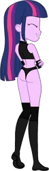 Size: 432x1497 | Tagged: suggestive, artist:invisibleink, artist:xjkenny, derpibooru import, twilight sparkle, equestria girls, clothes, elbow pads, female, image, knee pads, png, shoes, simple background, smiling, solo, solo female, sports, sports bra, sports panties, transparent background, vector, wrestler, wrestling