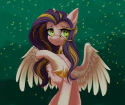 Size: 2397x2005 | Tagged: safe, artist:maybeweed, derpibooru import, pipp petals, pegasus, pony, abstract background, chest fluff, g5, image, leg fluff, png, simple background