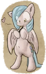Size: 489x788 | Tagged: safe, artist:zutcha, derpibooru import, oc, oc:cloudy skies, unofficial characters only, pegasus, pony, belly button, bipedal, female, heart, image, partial background, pegasus oc, png, solo, wings