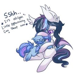 Size: 3000x2988 | Tagged: safe, artist:starlightlore, derpibooru import, oc, oc:astral flare, unofficial characters only, bat pony, pony, bat pony oc, bat wings, comforting, crying, duo, female, filly, foal, image, png, simple background, transparent background, wings