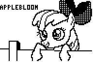 Size: 192x128 | Tagged: safe, artist:herrlupfa, derpibooru import, apple bloom, earth pony, pony, apple bloom's bow, black and white, bow, female, fence, filly, foal, grayscale, hair bow, image, jpeg, monochrome, picture for breezies, pixel art, reddit, simple background, solo, white background