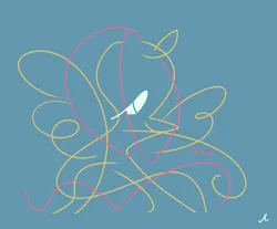 Size: 5400x4461 | Tagged: safe, artist:docwario, derpibooru import, fluttershy, pegasus, pony, abstract pony, blue background, female, fluttober, high res, image, mare, minimalist, modern art, png, simple background, solo