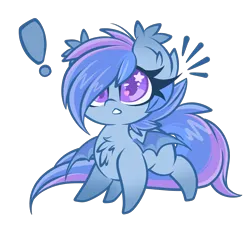 Size: 3000x2723 | Tagged: safe, artist:starlightlore, derpibooru import, oc, oc:astral flare, unofficial characters only, bat pony, pony, bat pony oc, bat wings, chest fluff, exclamation point, female, image, png, simple background, transparent background, wings