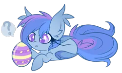 Size: 2344x1403 | Tagged: safe, artist:starlightlore, derpibooru import, oc, oc:astral flare, unofficial characters only, bat pony, bat pony oc, bat wings, easter egg, female, image, png, question mark, simple background, solo, transparent background, wings
