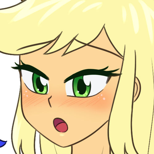 Size: 500x500 | Tagged: suggestive, artist:riouku, derpibooru import, applejack, oc, equestria girls, blushing, canon x oc, community related, cropped porn, drool, female, freckles, image, jpeg, male, open mouth, simple background, solo focus, straight, sweat, white background