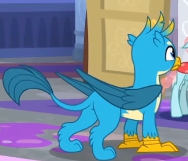 Size: 387x332 | Tagged: safe, derpibooru import, gallus, ocellus, changedling, changeling, gryphon, butt, image, jpeg, offscreen character, plot