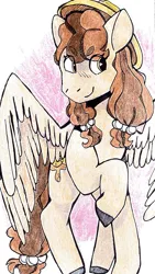 Size: 831x1477 | Tagged: safe, artist:suunn_shine, derpibooru import, oc, oc:poffertje, pegasus, image, jpeg, mascot, ponycon holland, traditional art