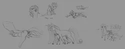Size: 5500x2150 | Tagged: suggestive, artist:stray prey, derpibooru import, oc, oc:flare, oc:lucent, oc:sunbeam, unofficial characters only, bat pony, pony, unicorn, image, male, png, size difference, smaller male, solo